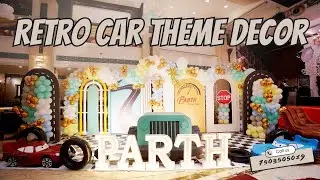 Classic Retro Car Theme Decor for a Stylish Celebration🚗✨#cartheme #carthemecake #partysharty