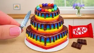 Mini Rainbow Chocolate Cake Recipe 🌈 How to Make Mini Cake Decorating and ASMR