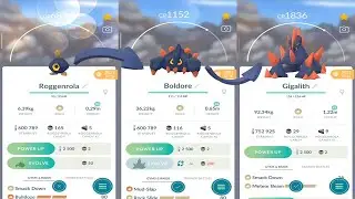 Pokemon GO: Evolving ROGGENROLA to GIGALITH with Meteor Beam [Community Day December 2022]