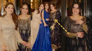 Actress Aiman Minal Khan's Stunning Dress Design at Umar Alam's Wedding Barat Function 😊