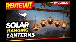 Review - Solar Hanging Lanterns Outdoor Waterproof, Rust Iron Ball Candle Holder with Fli