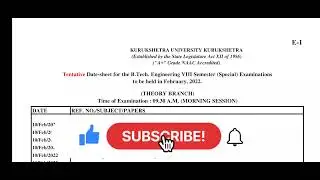 KUK B.Tech & M.Tech Date sheet|| Exam किस mode मे होगे