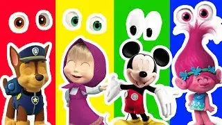 Wrong eyes Paw Patrol Masha and Bear Mickey Mouse Finger Family Song Colors for Children