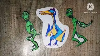 Battle Green Alien VS dinosaur ll El Combo with Pterodactyl ll dame tu Casita with Pterodactyl