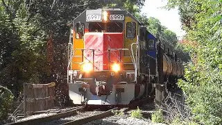 Wheeling & Lake Erie Train With Blue EMD General Motors Demonstrator Unit