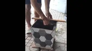 Chia sẻ cách làm Chậu hoa bằng gạch men, How to make flower pots with ceramic tiles .