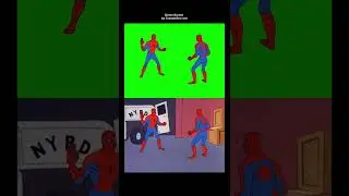 Spider-Man 1967 Double Identity Pointing Meme Green Screen