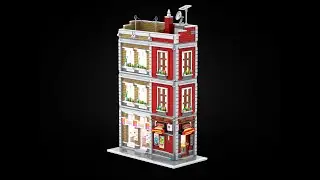DONUTS & HOT DOG Shop 🍩🌭 Custom LEGO Modular House Building Instruction for blocks - Video Tutorial