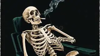 Smoking Skeleton Screensaver🚬Dark Academia Vintage Wall Art Gothic Skull Drinking Printables FrameTV