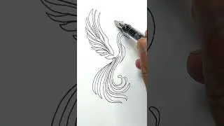 Phoenix Sketch #onelinedrawing #howtodraw #arttutorial