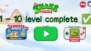 Snake Puzzle Game 🐍 | 10 Levels Completed in One Video | Brain Puzzle Challenge