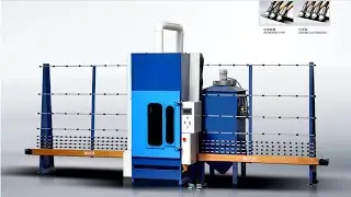 Automatic Vertical Glass Sandblasting Machine|Glass Frosting Machine|Glasino Glass Machinery