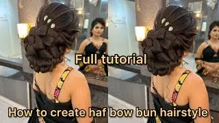 Haf bow bun by 👉🏻IMRAN KHAN HAIRSTYLIST #hairstyle #weedinghairstyle #explore #viralvideo #bun