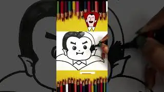 How to draw halloween Dracula | Easy halloween Dracula Drawing for kids #art #shorts #doodle