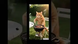BBQ Cat vs Annoying Fly | Funny Backyard Grill Moment #funnycat #bbq #fly #backyard #catvideos #yt