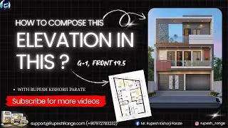 19 5' Front G 1 Elevation Design   LIVE AutoCAD से पूरा Composition   How to design front elevation