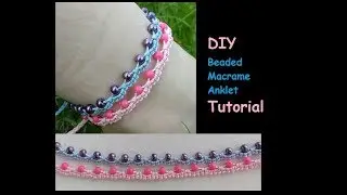 How to Make a Beaded Macrame Anklet [Ankle Bracelet] Tutorial