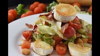 Ensalada de queso cabra y bacon