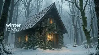 🌲❄️ Silent Winter Forest | Medieval Cabin Ambience (Wind Only)