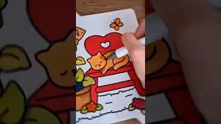Color with me! 🐱 #colorwithme #cutecoloring #coloringbook #ohuhumarker