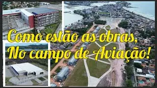 Como estão as obras no campo de Aviação em Saquarema. #construção #obra #saquarema #drone 