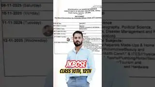 jk Bose Class 10th, 12th Pre Board Datesheet Out For Jammu Division #jkbose #jkboseexam #ytshorts
