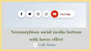 Neumorphism social media buttons with hover effect