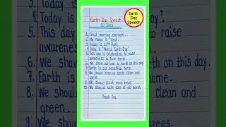 10 lines speech on world earth day |speech on world Earth Day|world Earth Day speech in english