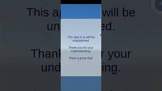 App unpublished