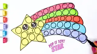 Star Pop It Toy Drawing and Coloring for Kids | How to Draw a Pop It | Let's Draw Together