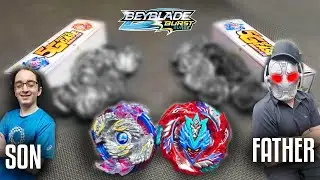WOW DID IT JUST-! DAD VS SON EPIC BEYBLADE BURST BATTLES #2