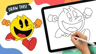 How to Draw Pac Man | Friday Night Funkin &ndash; Easy Cartoon Drawing Tutorial