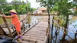 Ferry crossing the river in Western Vietnam