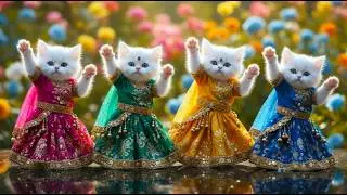 बिल्ली डांस | Meow with kitty videos funny dance🤣💃Dance Videos for cats #funny #dancingcat #catdance