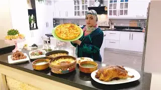 هو دا اللي انا جهزته للغدا وقالولي دي سفره اول رمضان بط دمياطي ورز معمر ورقاق وملوخيه