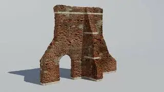 Destroyed Brick Wall Ruins Asset - Blender 2 9