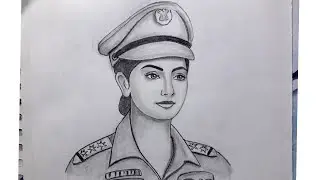easy girl police drawing step by step // girl ips drawing // republic day special drawing // police