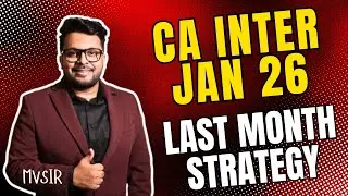 Last Month Strategy | CA Inter Jan 2026 | CA Mohnish Vora (MVSIR)
