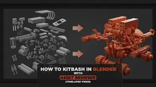 How to Kitbash in Blender with Asset Browser - Time lapse Video
