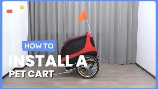 How to Install the Dog Bike Trailer Foldable Pet Cart with 3 Entrances | PW10028 #costway #howto