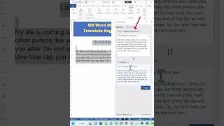 How to Translate Text in any Language in MS Word.