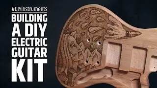 Building an electric guitar DIY kit and decorating it with pyrography