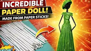 Best Out of Waste Paper Craft | DIY Paper Stick Doll Making. #BestOutOfWaste#PaperStickCraft#Paper