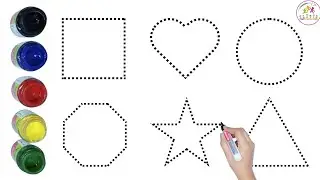 Shapes drawing for kids, Learn 2d shapes, colors for toddlers | Preschool Learning Part-34