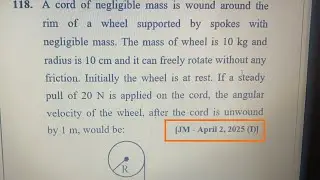 Solution of JEE mains 2025 Rotation question ❓