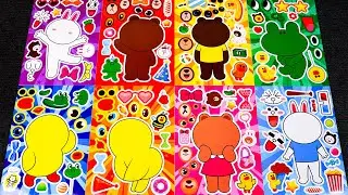 LINE TOWN STICKER BOOK MAKEOVER 🏙️✨ | FUN ACTIVITIES WITH CONY, BROWN, SALLY & FRIENDS!