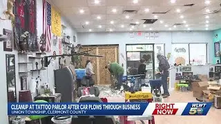 Clermont County tattoo parlor recovering after car plows through business