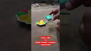 colour jelly vs Diwali chakkri crackers amazing experiment#matchstick_experiment#crackers_experiment