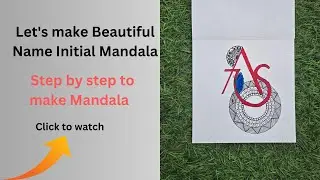 How to draw name initial mandala [lets draw name initial mandala step by step for beginners]