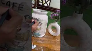 Diy Waste Jar # decoupage paper art# #amezingvideos #diydecoupage #shortvideo